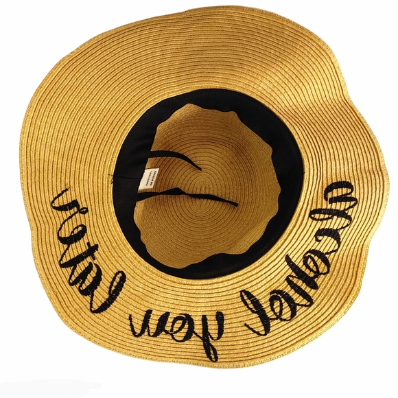 Alcohol You Later Wide Brim Beach Straw Sun Hat - Picture 3 of 6